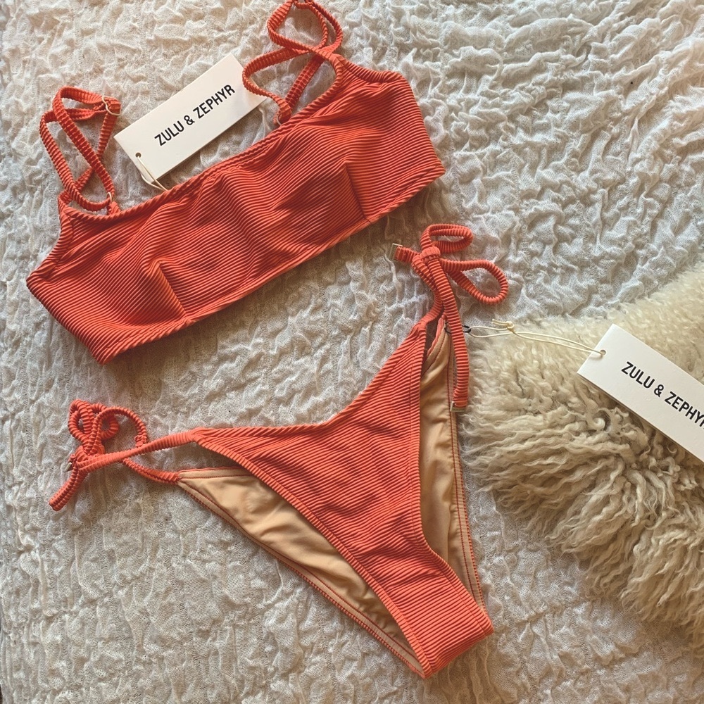 Zulu & Zephyr 2 piece bathing suit color papaya